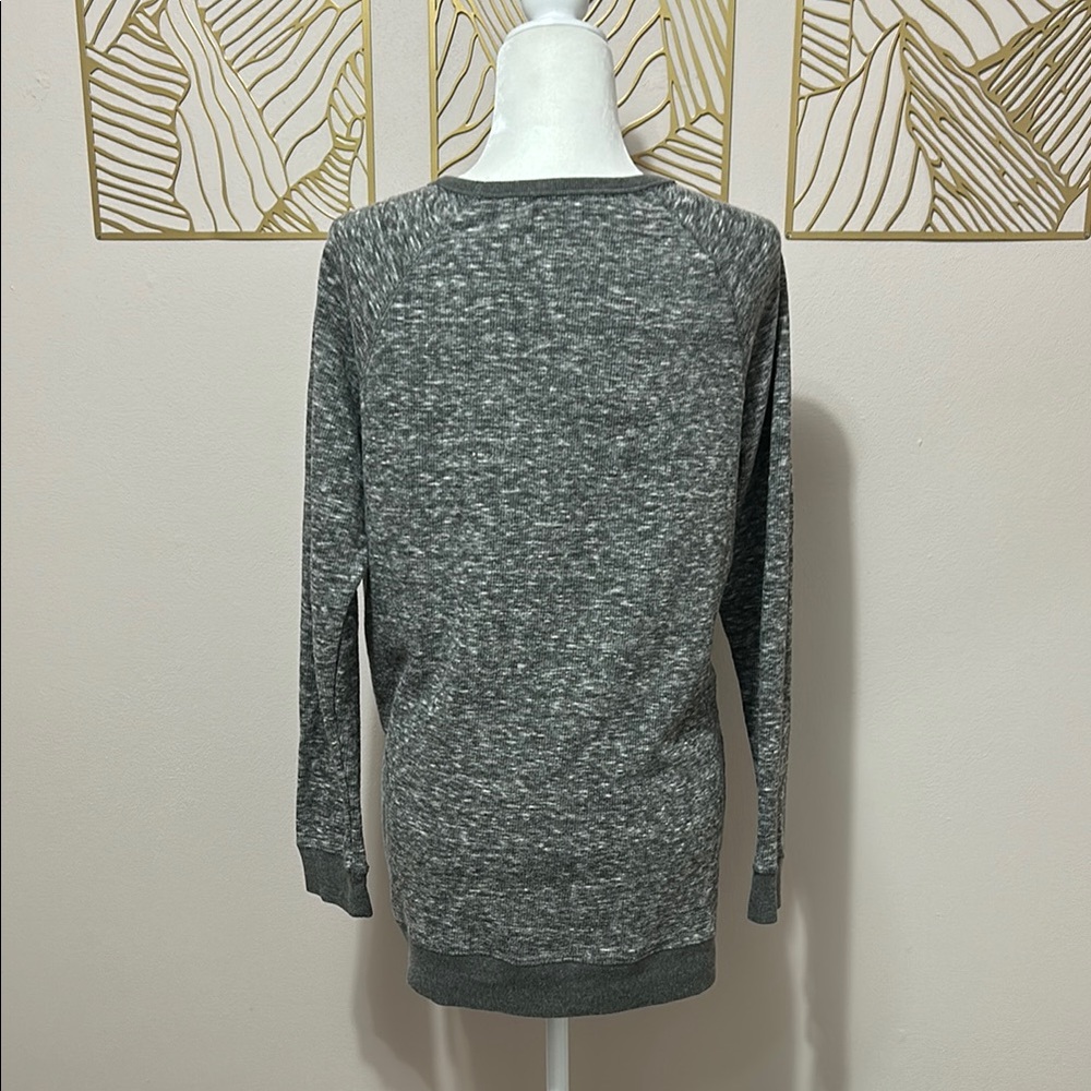 Chic Gray Knit Top with Sparkle Accents - Picture 2 of 4